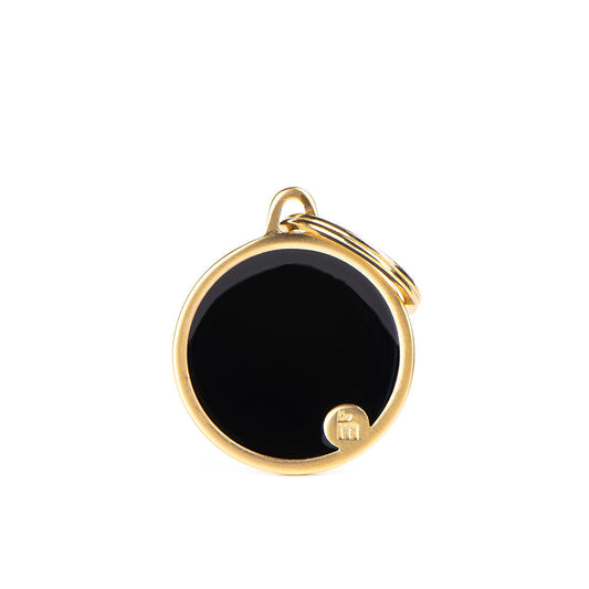 Medalha  Handmade Círculo Dourado com Acabamento Preto Acetinado M